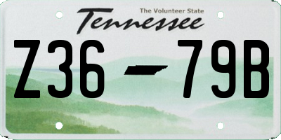 TN license plate Z3679B