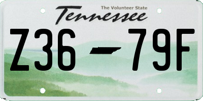 TN license plate Z3679F