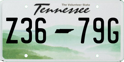 TN license plate Z3679G