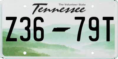 TN license plate Z3679T
