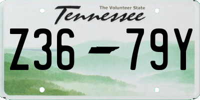 TN license plate Z3679Y