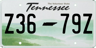 TN license plate Z3679Z
