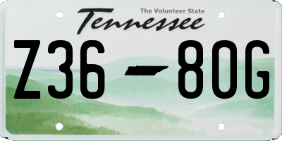 TN license plate Z3680G