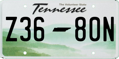 TN license plate Z3680N