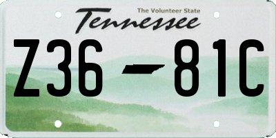 TN license plate Z3681C