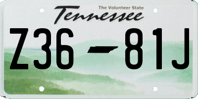 TN license plate Z3681J