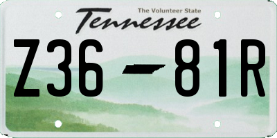TN license plate Z3681R