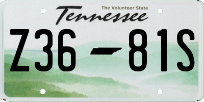 TN license plate Z3681S