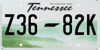 TN license plate Z3682K