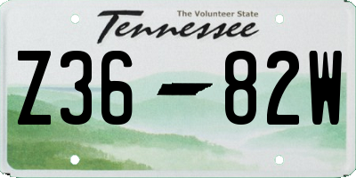 TN license plate Z3682W