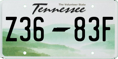 TN license plate Z3683F