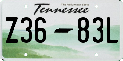 TN license plate Z3683L