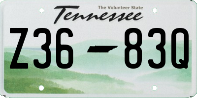 TN license plate Z3683Q