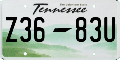 TN license plate Z3683U