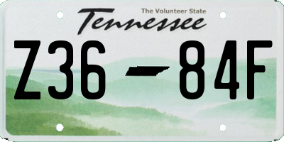 TN license plate Z3684F