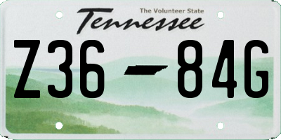 TN license plate Z3684G