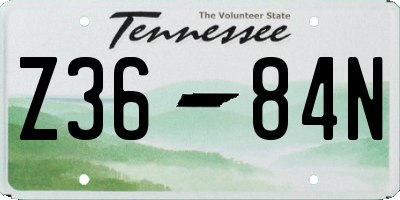TN license plate Z3684N
