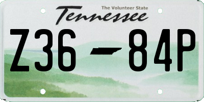 TN license plate Z3684P