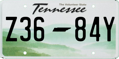 TN license plate Z3684Y