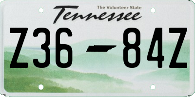 TN license plate Z3684Z