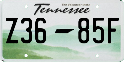 TN license plate Z3685F