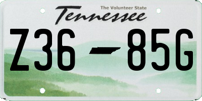 TN license plate Z3685G