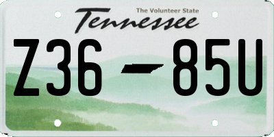 TN license plate Z3685U