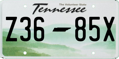 TN license plate Z3685X