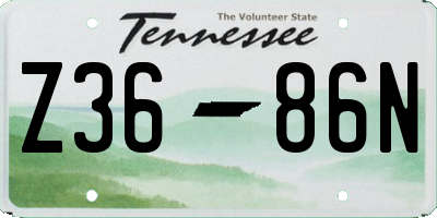 TN license plate Z3686N
