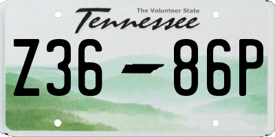 TN license plate Z3686P