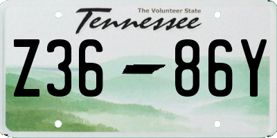 TN license plate Z3686Y