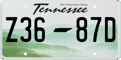 TN license plate Z3687D