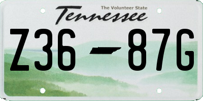 TN license plate Z3687G
