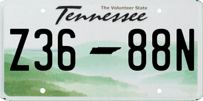 TN license plate Z3688N