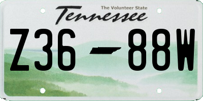 TN license plate Z3688W