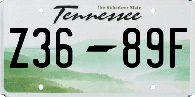TN license plate Z3689F