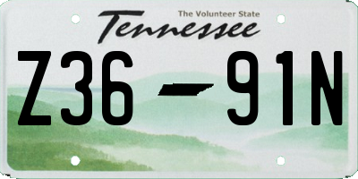 TN license plate Z3691N