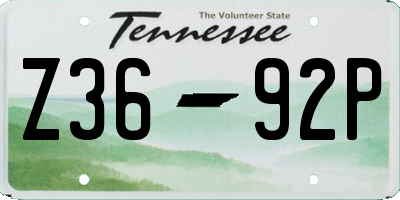 TN license plate Z3692P