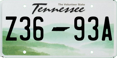 TN license plate Z3693A