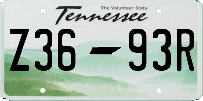 TN license plate Z3693R