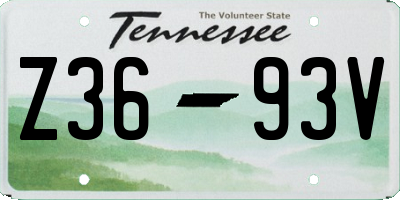 TN license plate Z3693V