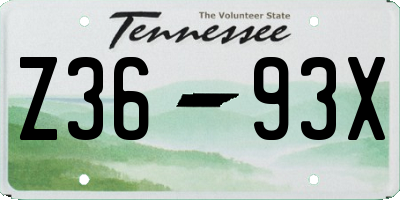 TN license plate Z3693X