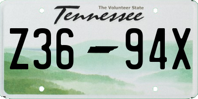 TN license plate Z3694X