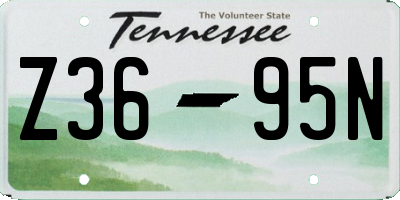 TN license plate Z3695N