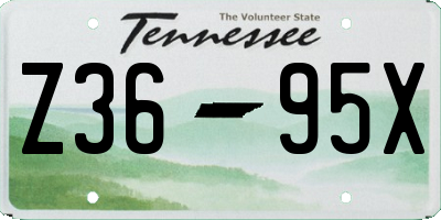 TN license plate Z3695X