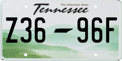 TN license plate Z3696F