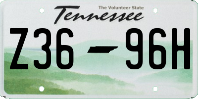 TN license plate Z3696H