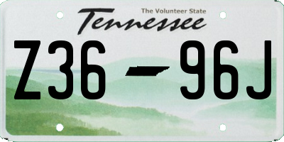 TN license plate Z3696J