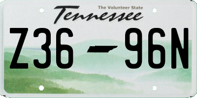 TN license plate Z3696N