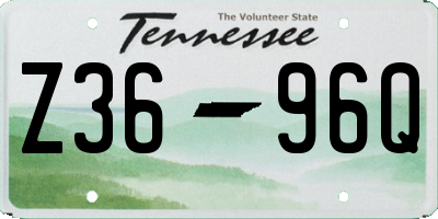 TN license plate Z3696Q
